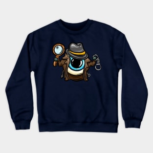 Eyeball Detective Blue Columbo Tattoo Cartoon Style Eye Crewneck Sweatshirt